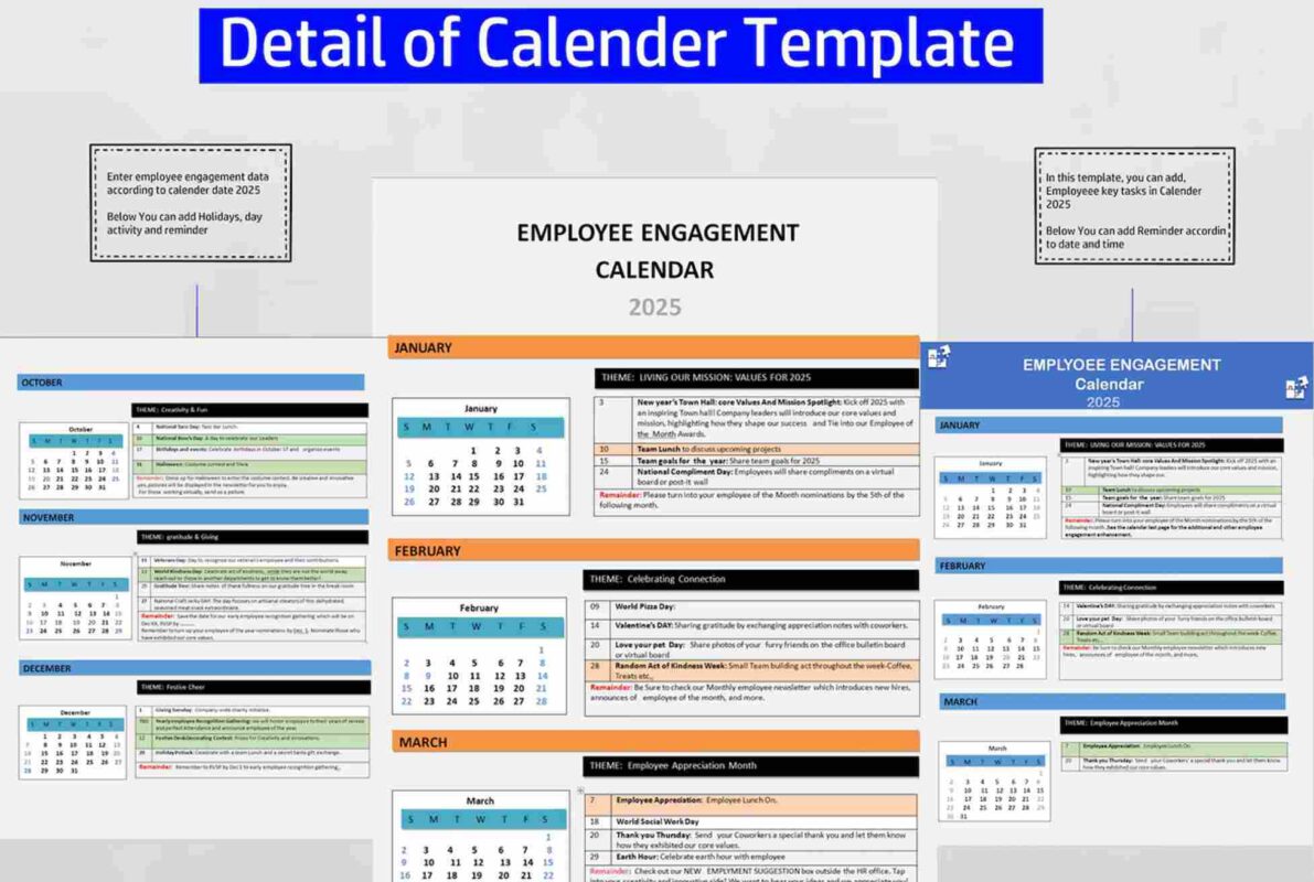 employee engagement calender template