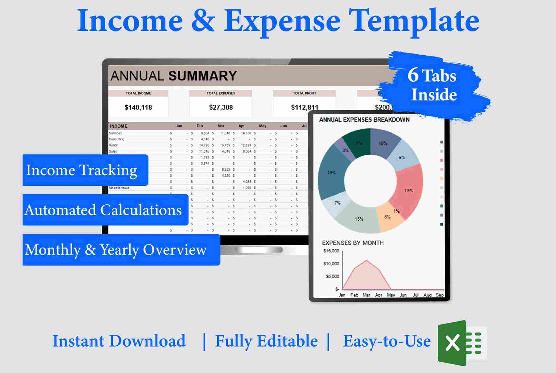 income & expense template