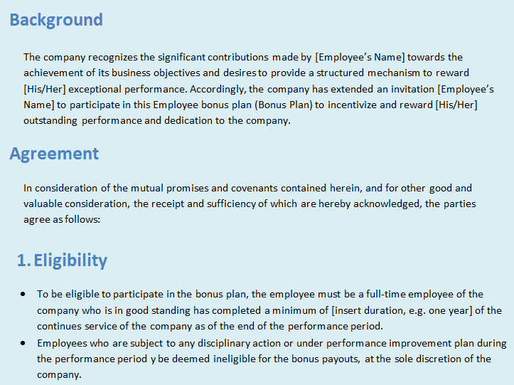 incentive plan template