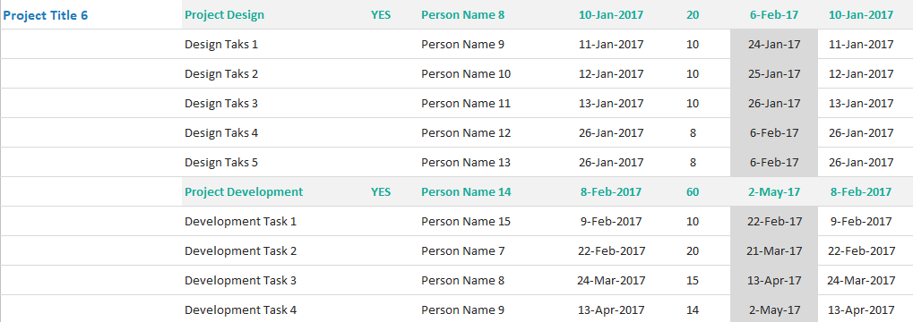implementation plan in excel