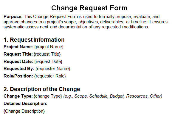 CHANGE REQUEST LOG EXCEL